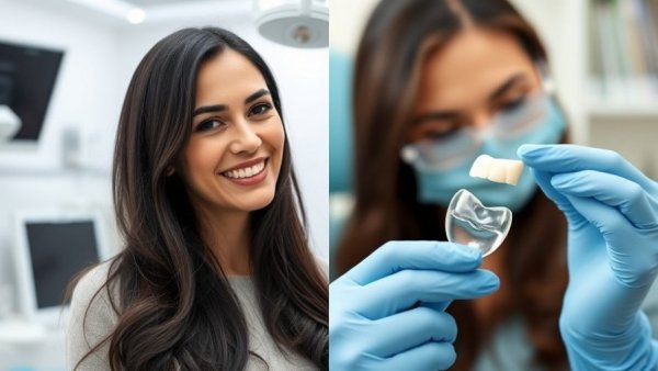 Veneer techs vs dentists comparison with a woman speaking and a dental procedure.