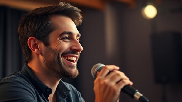 Engaging podcast speaker sharing insights on roofing tips.