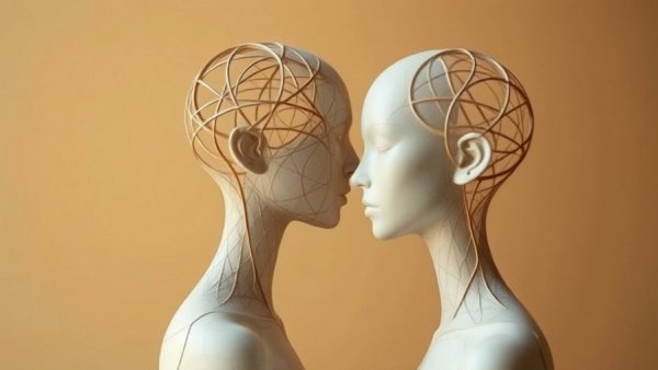 Abstract art of figures illustrating healthy attachment relationships.