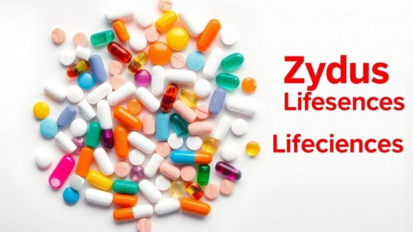 Zydus Lifesciences pills and tablets on white background.