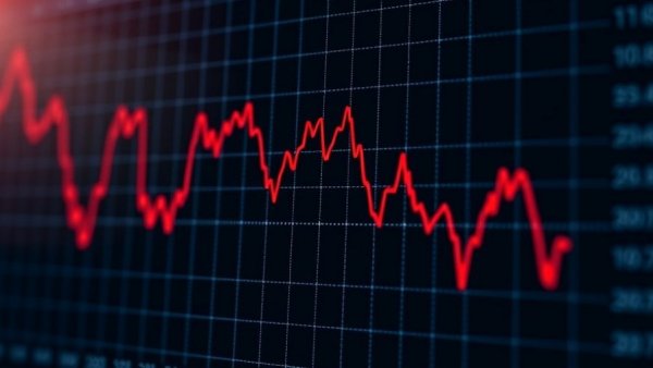 Financial market graph showing bond market weakness with declining trends.