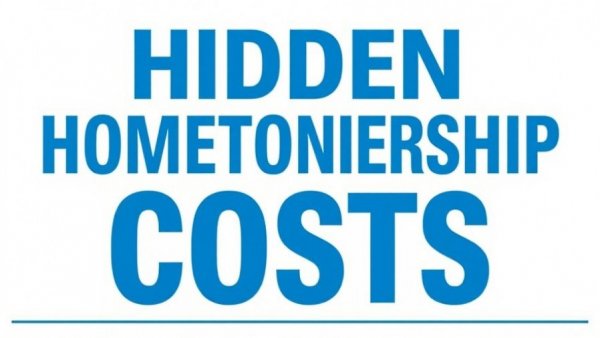 Chart outlining hidden costs of homeownership including property tax, insurance, maintenance.