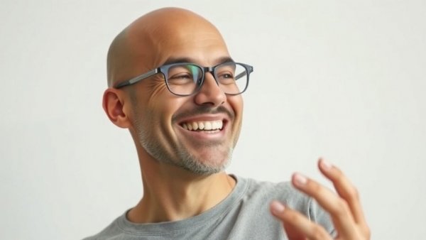 Engaged man discussing diabetes management, photorealistic portrait.