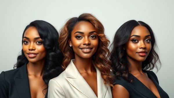 Diverse women showing dyeing hair to match skin tone concept.