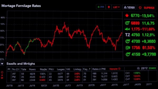 Mortgage rates chart nearing 2-month highs on digital display.