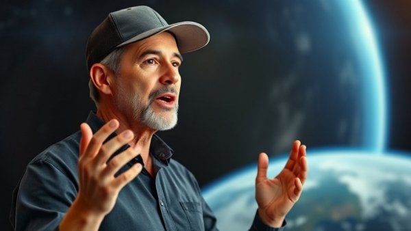 Virtual diabetes care presentation with cosmic background.