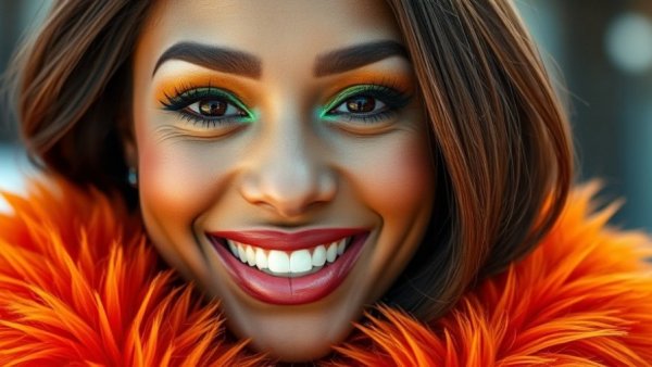 Vibrant green eye shadow look, best eye shadow palettes, smiling woman