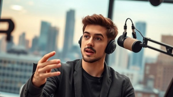 Speaker discussing active leadership in roofing on a podcast.