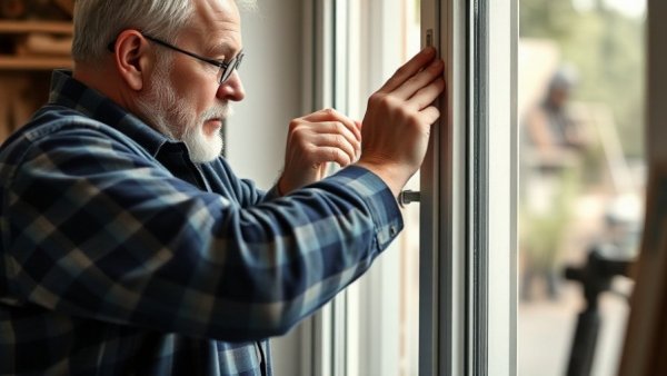 Man demonstrating home improvement by applying caulk.