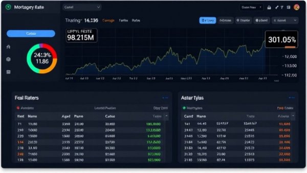 Current mortgage rates display graphically with steady trends.
