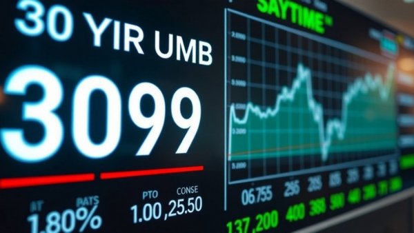 Bonds Hold Gains: Digital display of 30YR UMBS market data.