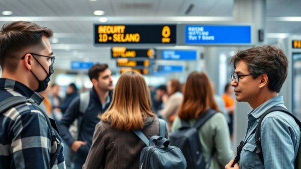 TSA fee for travelers with no REAL ID at busy airport security checkpoint.