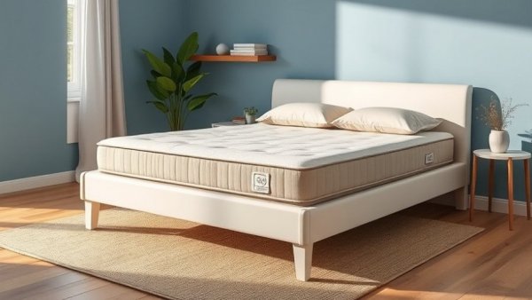Modern bedroom with plush mattress for back pain, Black Friday sale.