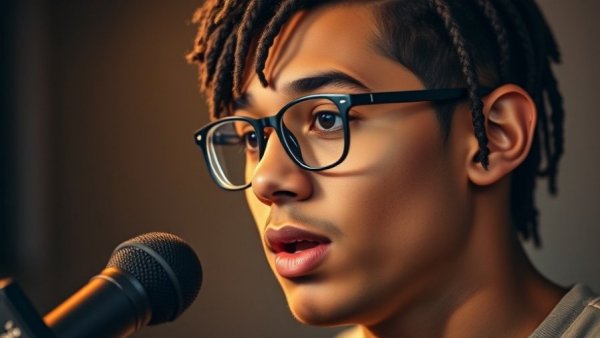 Young man speaking in studio, discussing when hiring a public adjuster is a must.