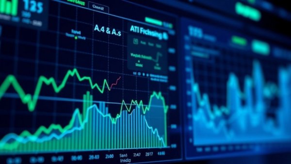 High-tech dashboard showing AI in mortgage lending with digital graphs.