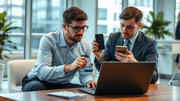 Professionals analyzing investment data using Rule of 72.