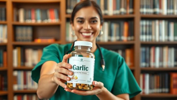 Vet-approved garlic remedy for pet warts displayed by a smiling man in scrubs.