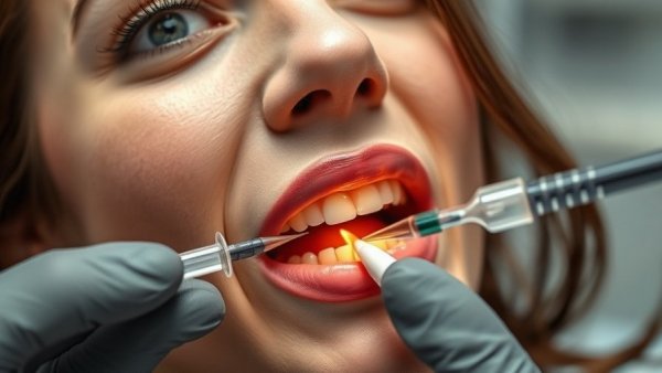 Surprised reaction to tooth regrowth dental injection.