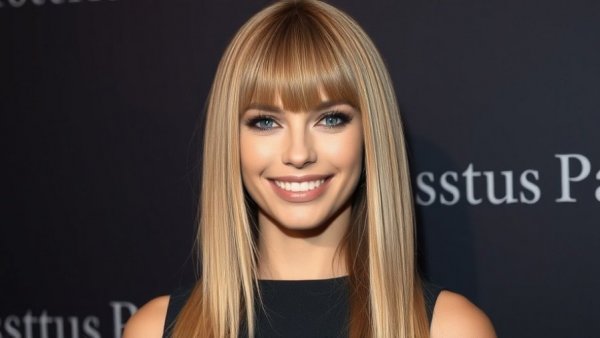 90s Prom Hair Revival with sleek, highlighted curtain bangs and chic style.