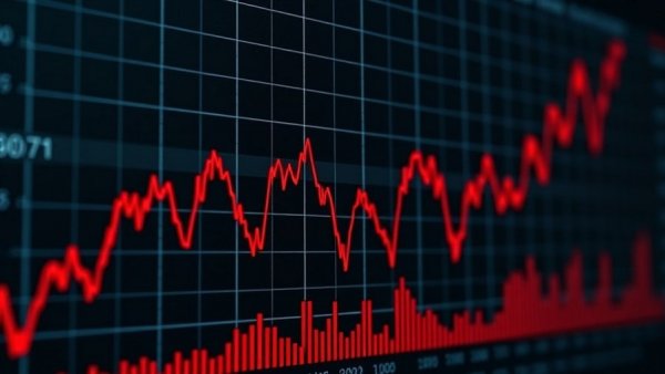 Graph showing mortgage rates volatility with indices and red chart.
