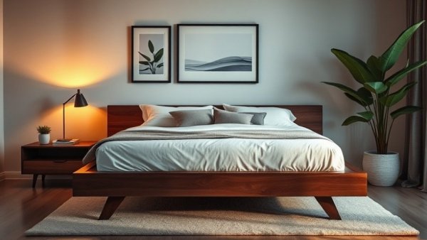 Modern bedroom with mattress topper for back pain relief