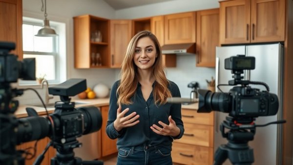 Game Changing House Flipping Strategies: Woman sharing tips in kitchen.