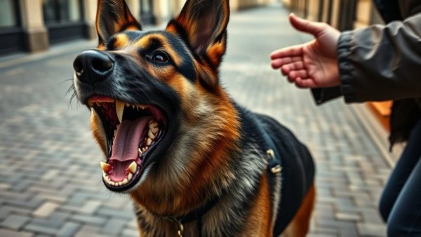 Dog reactivity training with a German Shepherd and trainer in action.