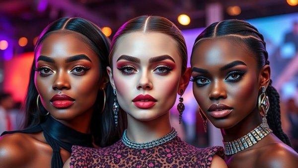 2026 Makeup Trends: Bold eyeshadows on diverse models in fashion setting.