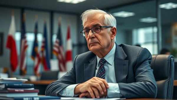 Thoughtful older man in office setting, Trump's Prosperity Diplomacy in Central Asia.