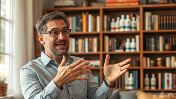 Person demonstrating safe cleaning products, pet health focus.