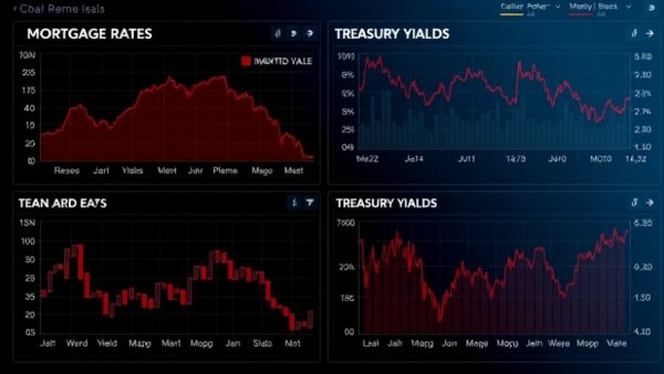 MBS market update graph showing pre-Fed jitters with rates and trends.