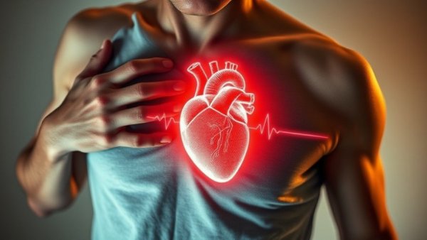 Illustration of heart attack depicting frailty in younger acute MI patients.