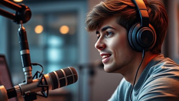 Young man on podcast discussing insurance underpayment claims