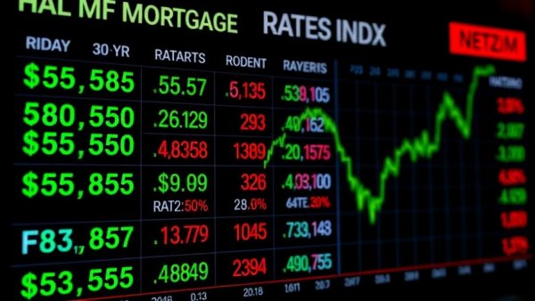 Daily mortgage rates index chart showing dynamic rate changes.