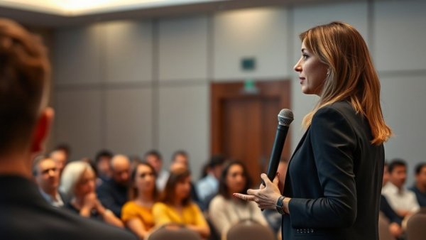 Female speaker presents at conference on emotional behavior data.