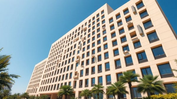 Kokilaben Hospital's modern architecture promoting sustainability.