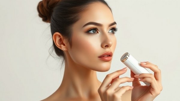 Futuristic beauty trend with modern skincare tool, plastic surgery trends 2026.