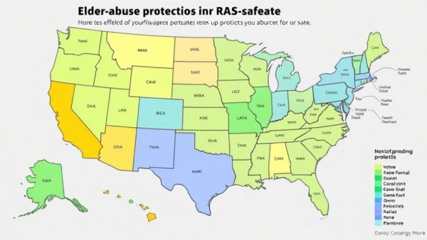 US map illustrating elder-abuse protections by state.