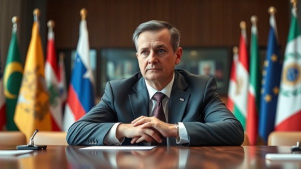 EU freezes Russian assets; man at international conference.