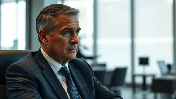 Businessman discussing roofing industry challenges in office setting.