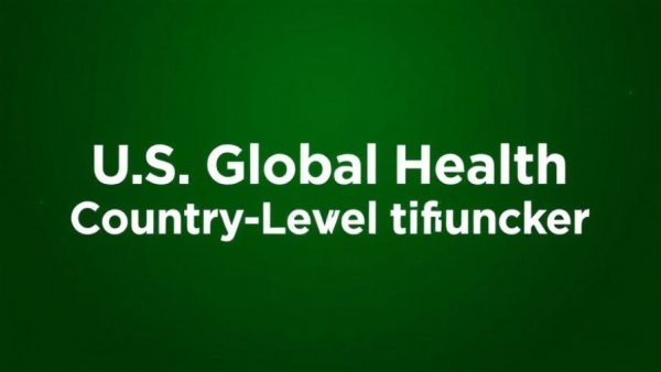 Graphic of U.S. Global Health Funding Tracker on a green background.