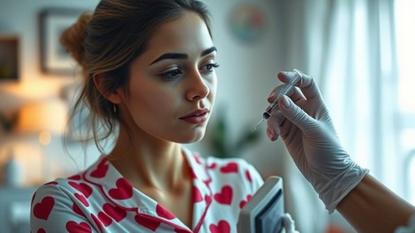Woman using injection pen for next-gen weight loss drug retatrutide.