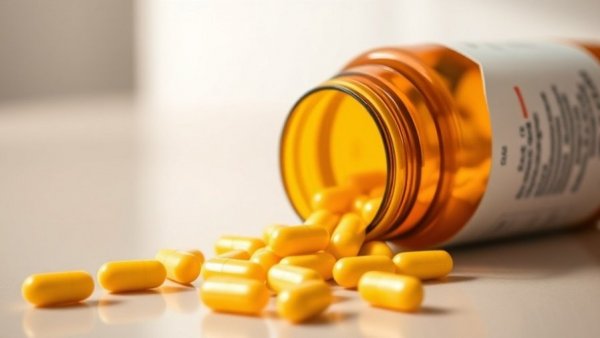 Prescription pills spilling from bottle, sertraline and opioid overdose risk.