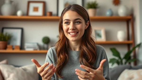 Young woman discussing financial tips, promoting viral videos impact on financial awareness.