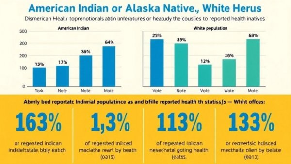 Health statistics infographic for AIAN and White populations.