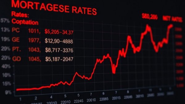 Mortgage rates chart with rates just off two-week lows, financial data display.
