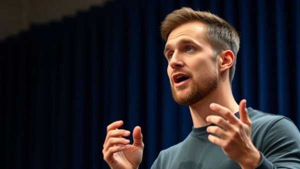 Confident speaker discussing six figure mistake every roofer makes on stage.