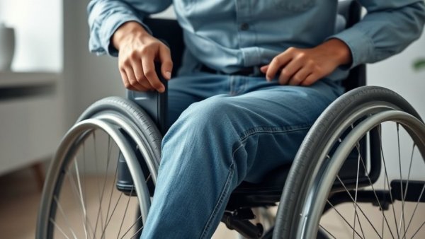 Person in wheelchair holding wheel, referencing injury law support.