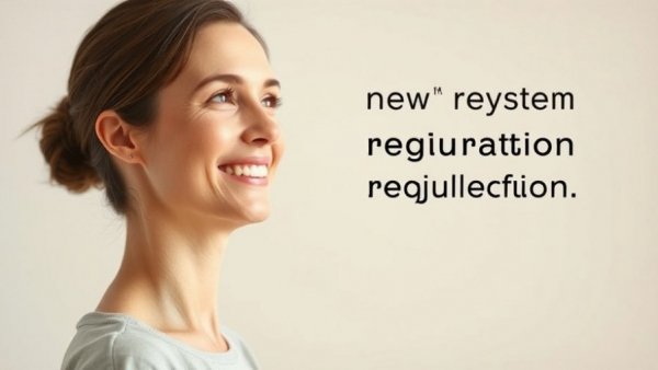 Up-regulate your nervous system concept with smiling woman.
