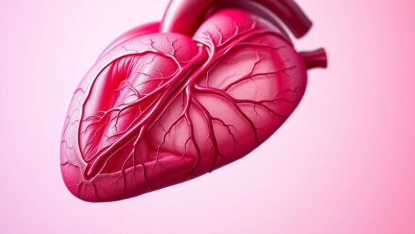 Anatomical illustration of the human heart showing arteries and veins.